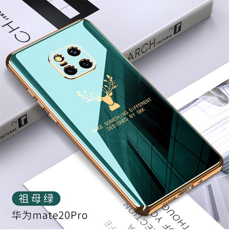 Gkk Zachte Siliconen Shockproof Phone Case Voor Huawei Mate 20 Pro Electroplated Tpu Bescherming Cover Voor Huawei Mate 20 Case fundas: for Mate 20 / Green