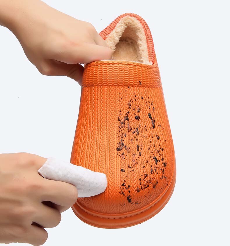 Original varm vinter bomuldstræsko indendørs afslappet varm hjemmesko eva flade træsko fodtøj
