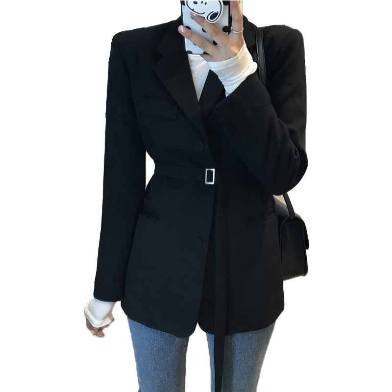 frühjahr dünne klage schick taille OL lange schwarz anzug jacke weibliche weiße Blazer Ukraine Blazer für frauen formale