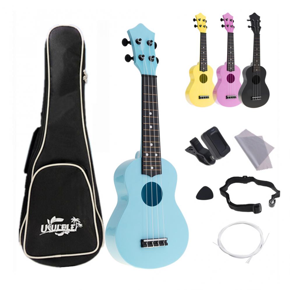 4 Snaren 21 Inch Sopraan Ukulele Volledige Kits Akoestische Kleurrijke Hawaii Gitaar Guitarra Instrument Voor Kinderen En Muziek Beginner