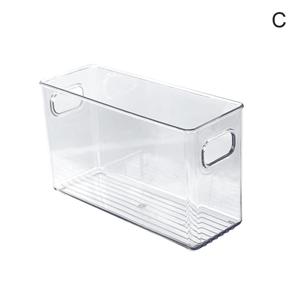 Refrigerator Organizer Bins Stackable Fridge Organizers Cutout Handle Clear Seal Plastic Pantry Household Food Storage Rac: C