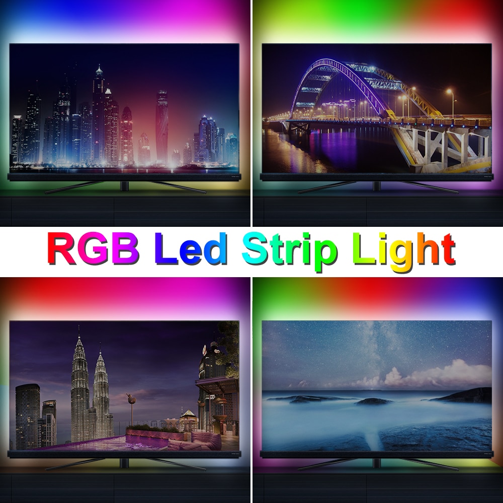 Rgb Led Strip Licht 2835 Waterdichte Rgb Tape 5V Lint Diode Led Strips Licht Flexibele Streep Lamp Usb Plug omgevingslicht Tv