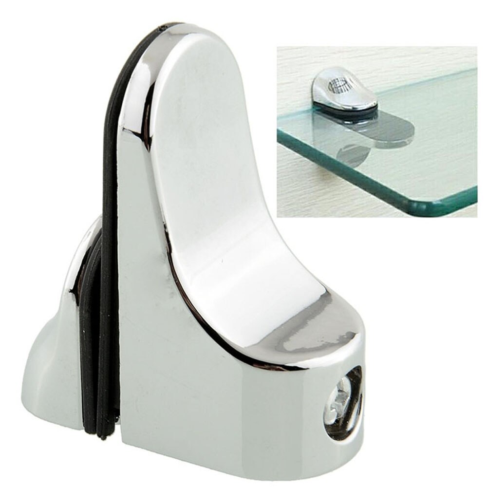 Glass Shelf Metal Adjustable Bracket Glass Plate Holder Support Polished Chrome