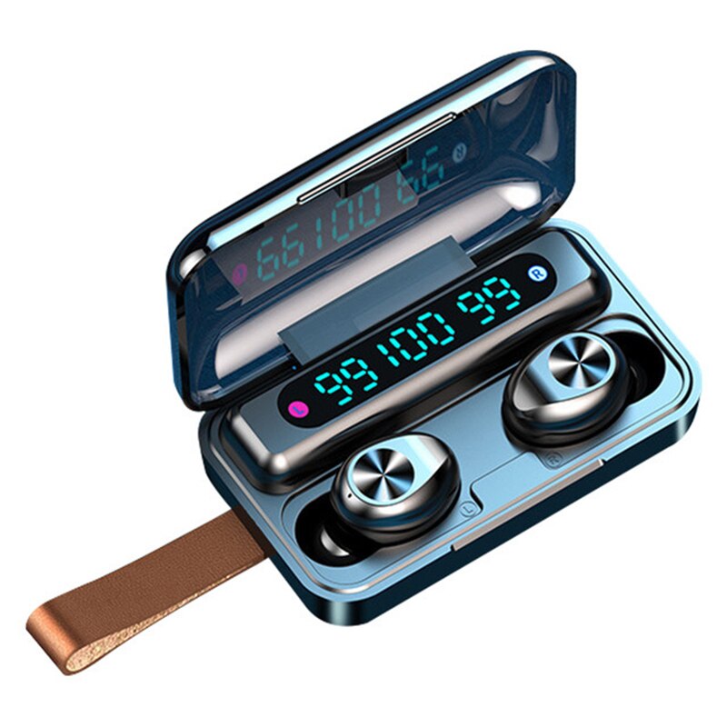 Bluetooth Headset Wireless Stereo Headset Touch Three True Power Display Waterproof Wireless Bluetooth Headset: White