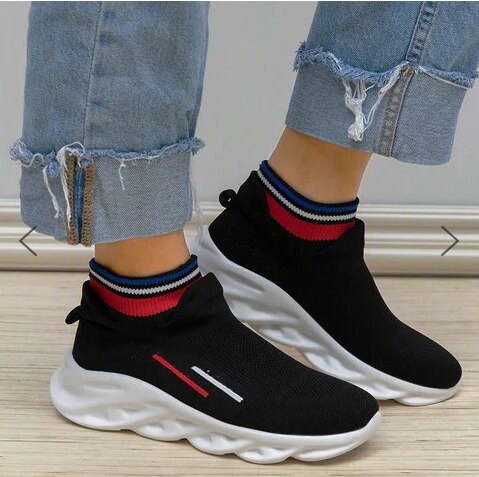 Elastiska strumpor sneakers dam vulkaniserade skor strumpa high top trainers andas tenis feminino fritidsskor dam zapatos mujer