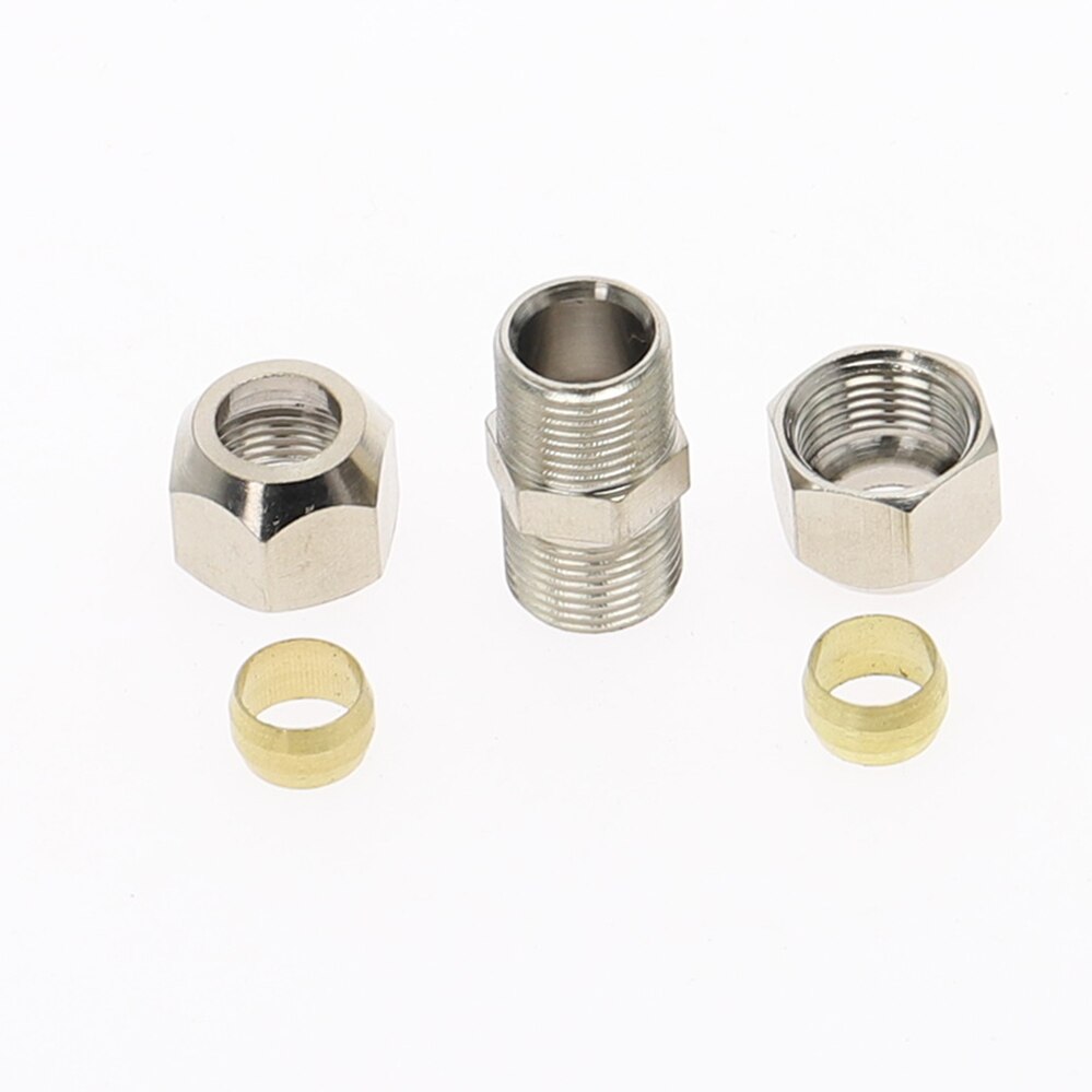 Compression Ferrule Tube Fitting Brass Pipe Double Fast Twist Card Set Copper Joints Tubing Nut Lock Double Straight 5 Same