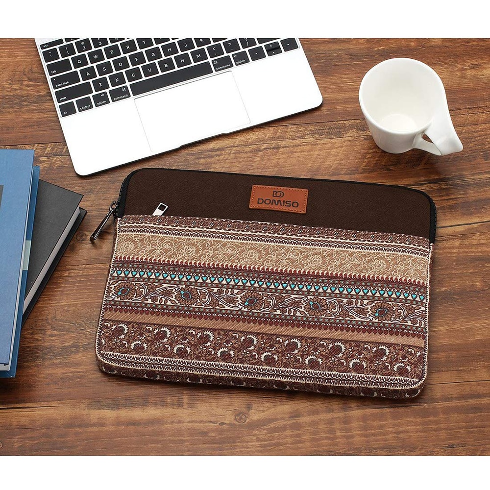 Domiso blomst stil stødsikker laptop sleeve taske til 10 " 11 " 13 " 13.3 " 14 " tommer macbook air/lenove/dell computertaske til kvinder