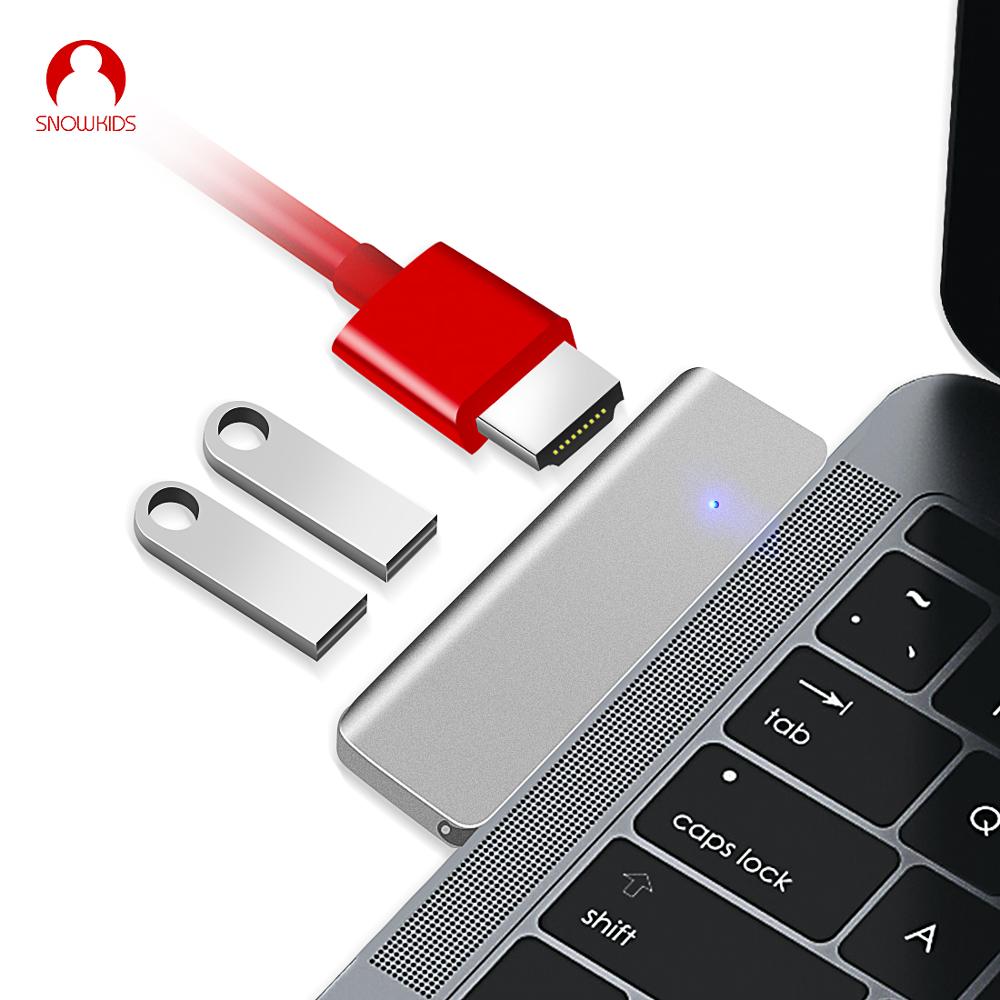 Snowkids tipo C Dock Hub para MacBook Pro MacBook Air HDMI USB3.0 USB C puertos de expansión del divisor