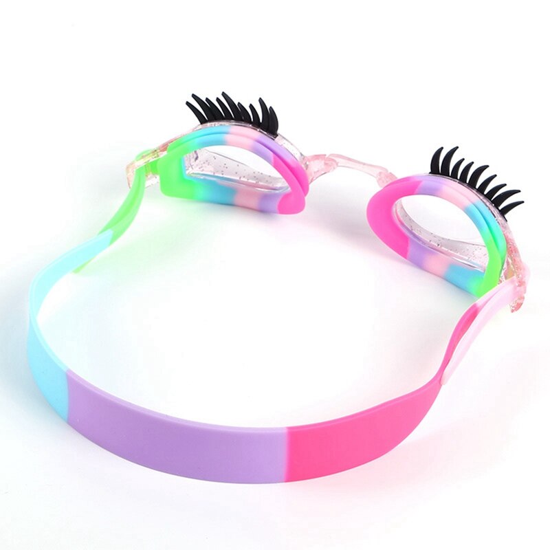 Children's Cartoon Swimming Goggles Silicone Goggles Eyelash Shape Anti-Fog Waterproof Goggles