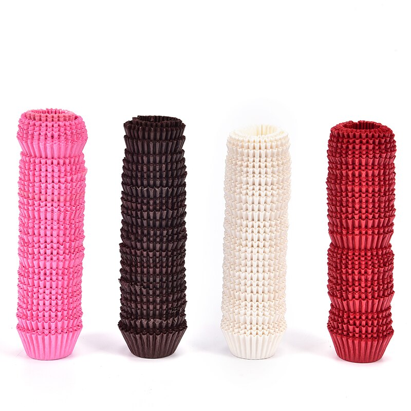 500Pcs Mini size 2.5cm Chocalate Paper Liners Baking Muffin Cake Cupcake Cases Solid Color