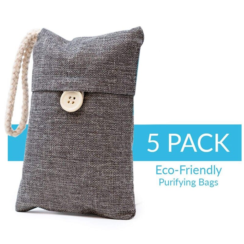 5 Pack Natural Bamboo Charcoal Air Purifying Bag Nature Fresh Air Purifier Bags Activated Charcoal