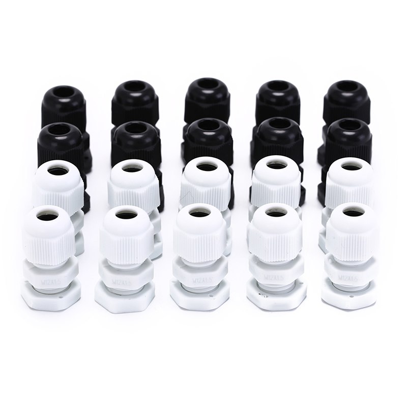 10pcs IP68 M12 For 3mm-6.5mm Cable CE Nylon Plastic Waterproof Cable Gland Connector