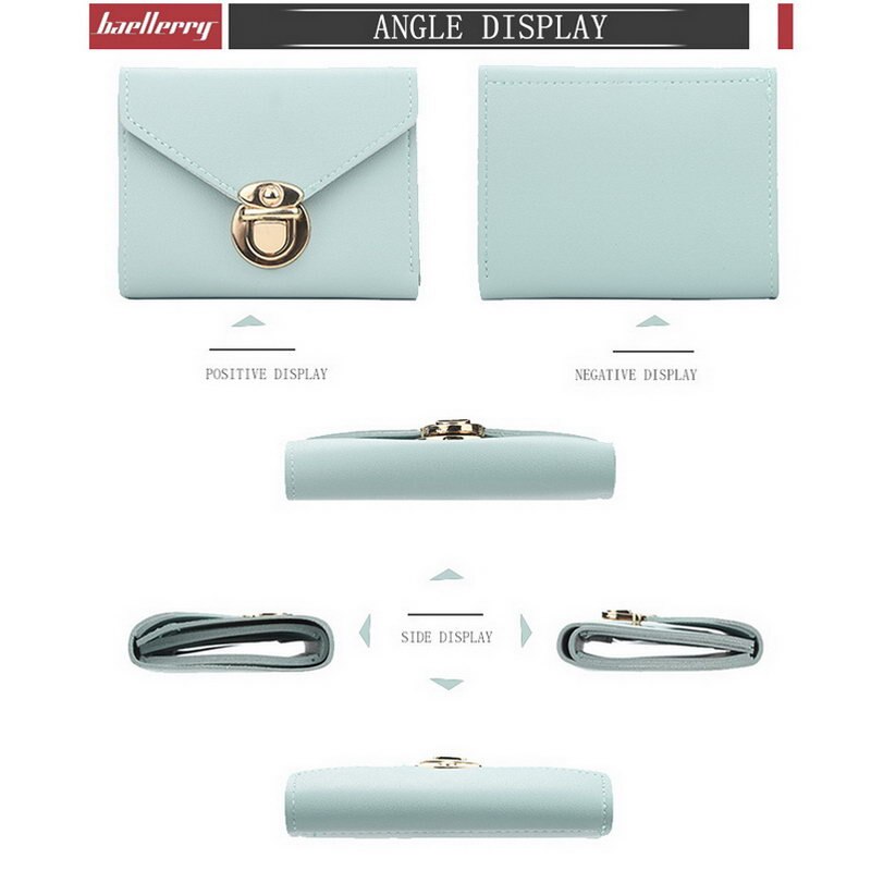 Trifold PU Leather Wallet voor Vrouwen Credit Kaarthouder Korte Portemonnee CUN 668