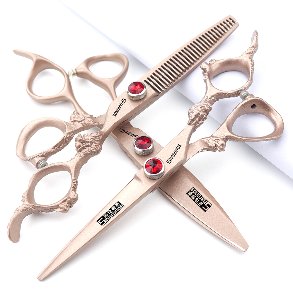 6- inch echte haarschaar, exclusief voor kappers in de kapsalon, tondeuseset met platte tanden, haarknipgereedschap