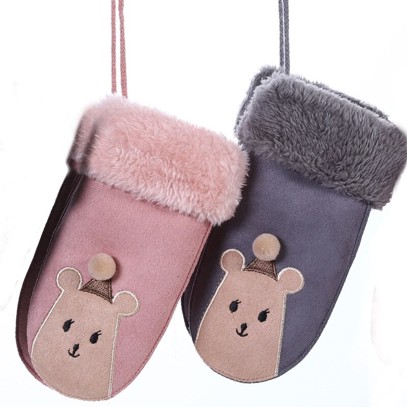 1 Pair Cartoon Child Mittens Winter Warm Kids Girl Gloves Knitted Children Toddler Teething Mitten Handschoen