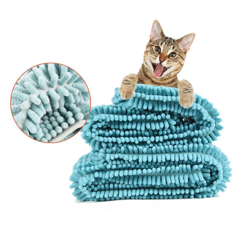 Chenilla absorbe agua toalla para mascotas súper absorbente pequeño baño para perros toallas suave Toalla de baño para gatos alfombrilla de microfibra para cachorros manta de perros