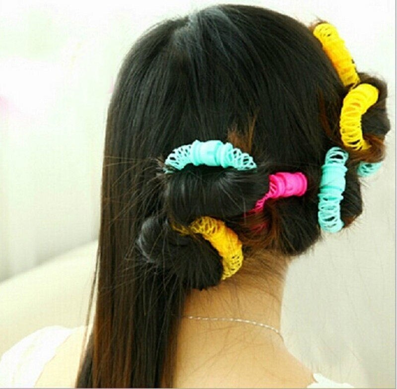 DIY 8pcs/set Hair Curlers Soft Lady Plastic Hair Styling Roller Hairdress Bendy Curler Spiral Curls Hair Styling Tools