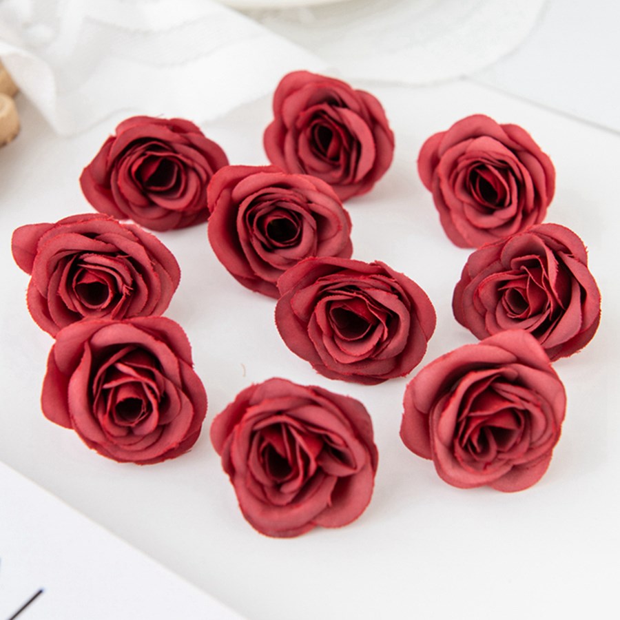 10 Stuks Zijde Kunstbloemen Rozen Hoofden Kerst Tuin Bogen Winkelcentrum Bruiloft Boeket Decoratie Diy Bloem Vaas Accessoire: Black