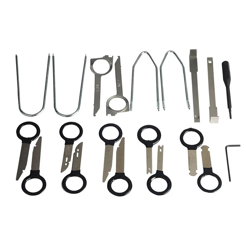 20 szt. Zestaw narzędzie robić usuwania radia samochodowego automatyczny audio odtwarzacz CD DVD nawigacja wnętrze demontaż narzędzie robić naprawy