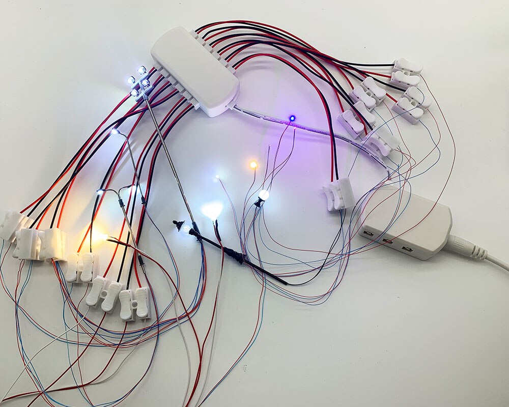 Portx Sharing Box Set/Railway Layout,port distributor, port hub for Scale Model lights connection CG1062x Wiring Port Sharing