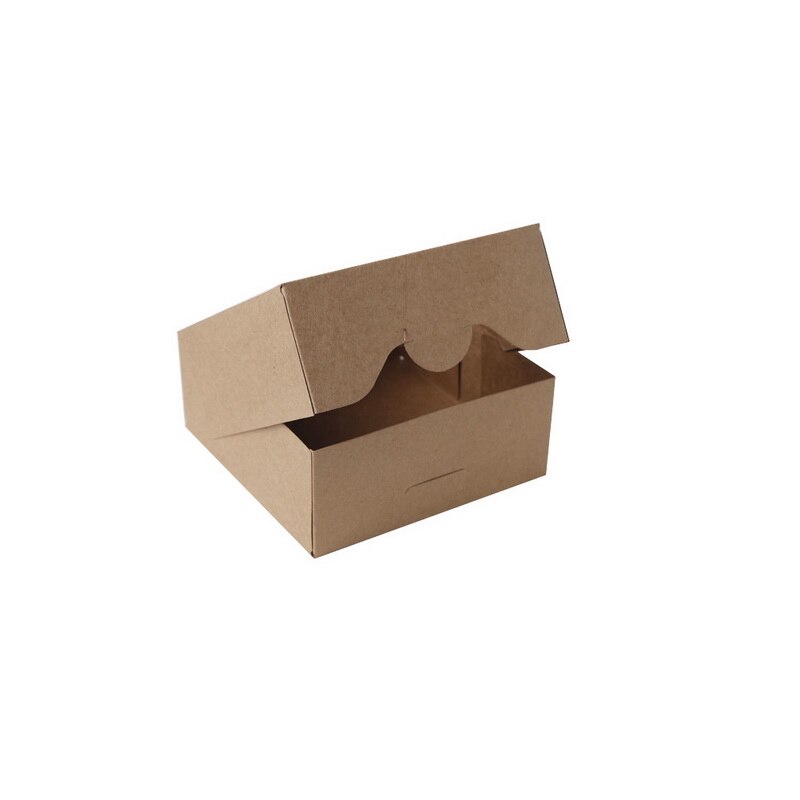 White Bakery Cookie Boxes with Windows 6x6x2.5inch cookie packing For cookie 12pcs: kraft paper color