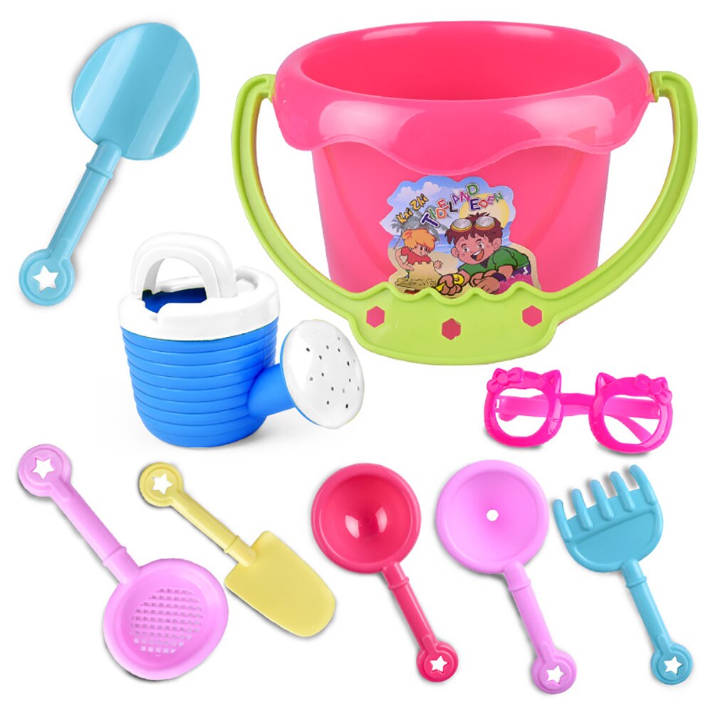 9 pièces enfant en bas âge enfants en plein air sable plage seau pelle râteau eau jouets ensemble