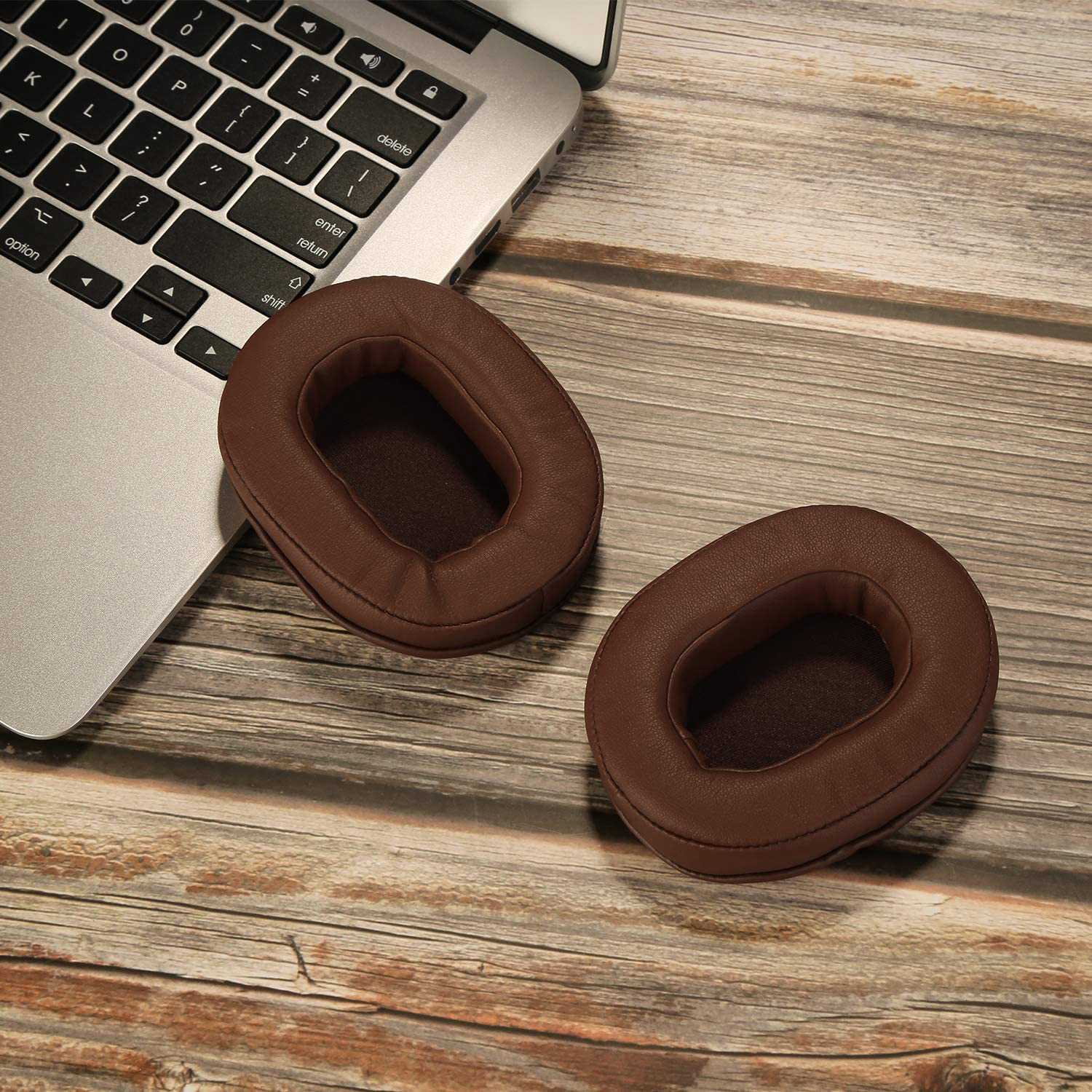 Ear Cushions Memory Foam Earpads Cover Replacement Ear Pads for ATH M50X Fits Audio Technica M40X M30X M20 Brown