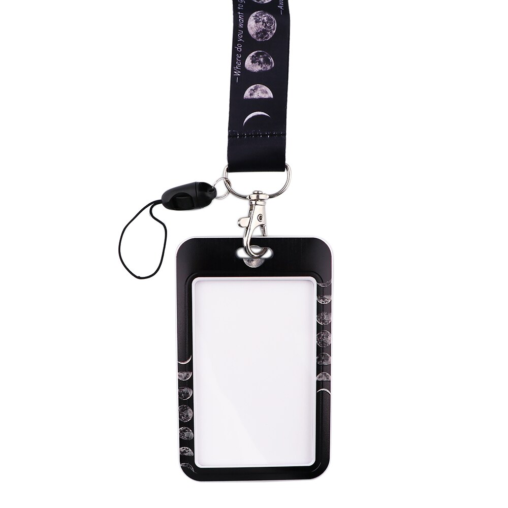 JF0289 Moon Black Lanyard Badges ID Lanyards Cell Phone Rope Key Lanyard Neck Straps Office Accessories