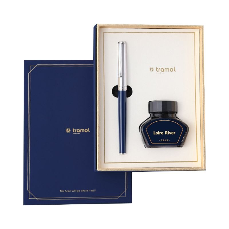 Vintage Business Fountain Pen Signature Calligraphy with Ink Pen Holder Box: White