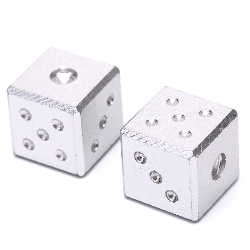 1pc Metall 16mm Würfel Gold/Silber Reine Farbe Aluminium Verein Bar Trinken Spielen Spiel Werkzeug: Silber