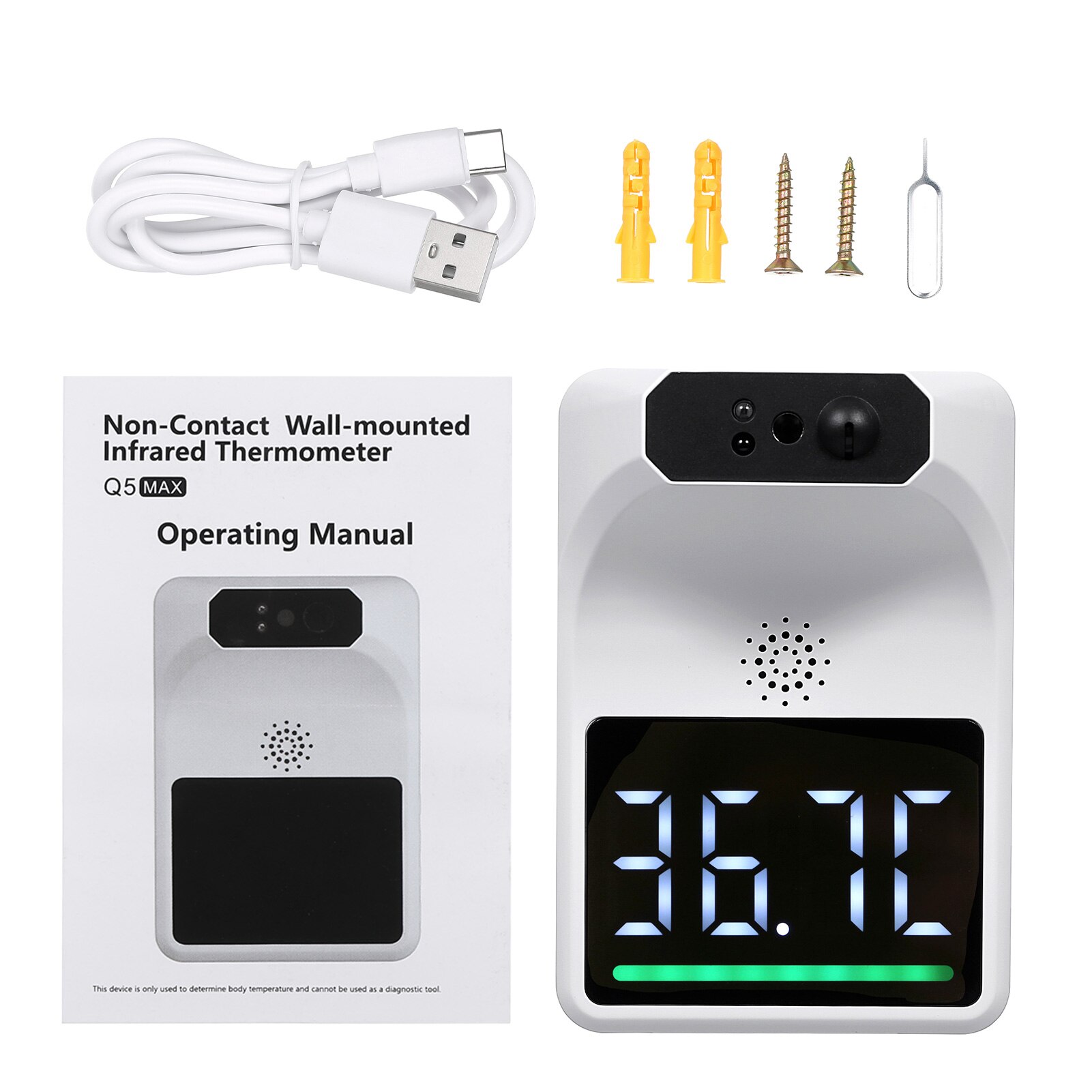 Digital Thermometer Infrared Thermometer Three Installations14 Languages °C/°F Body/Object Temperature