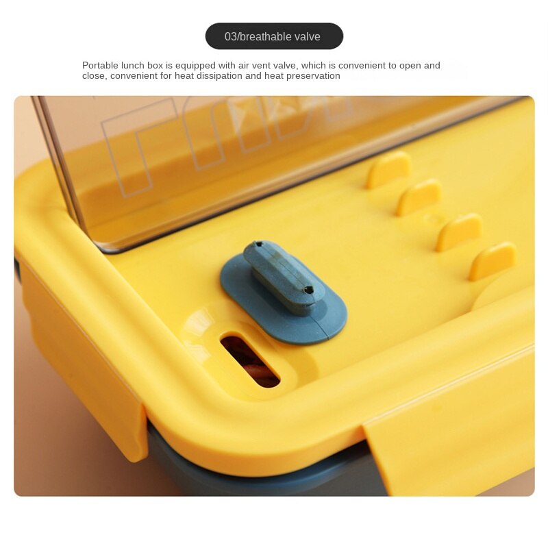 Fiambrera portátil para microondas de 1100ml, contenedor de comida de 2 capas, fiambrera saludable, fiambrera con cubiertos