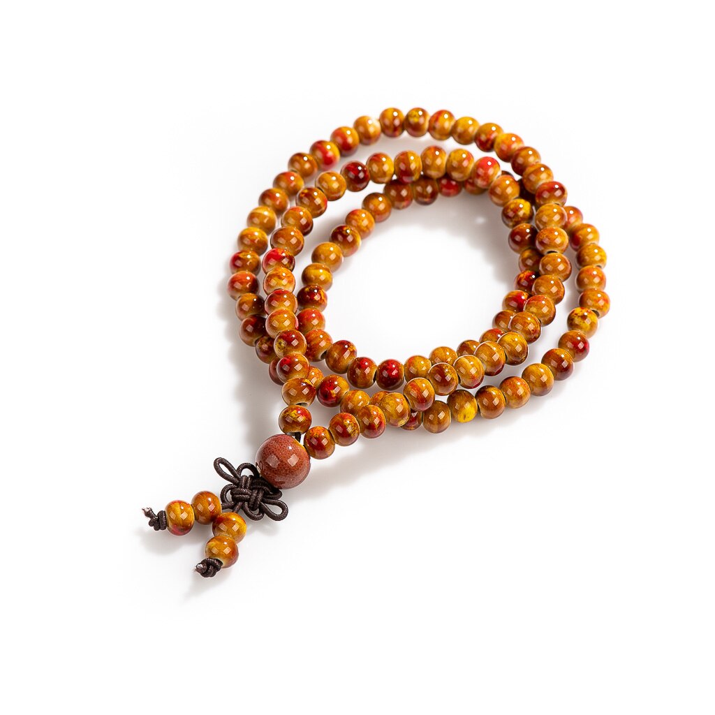 6mm Ceramic Beads Multilayer Bracelets long bracelets for women #BY174: Gold-color