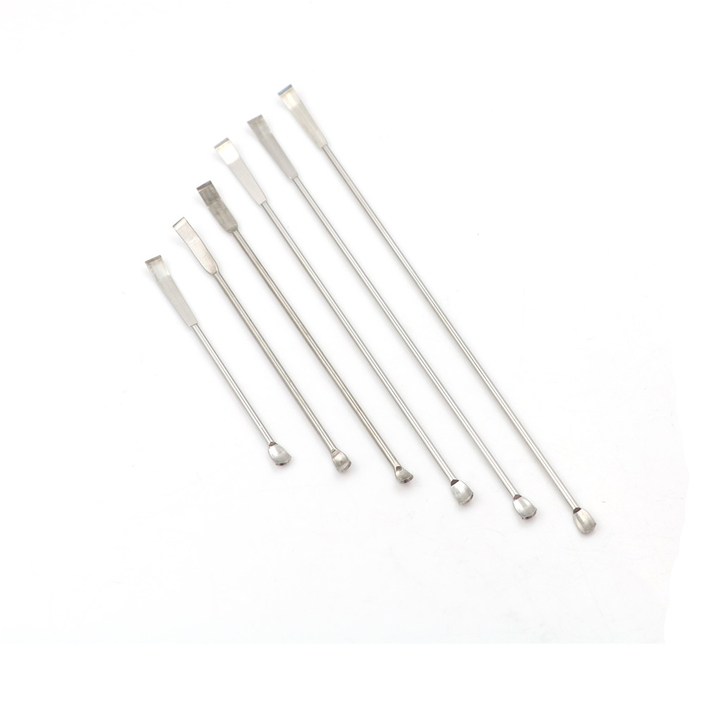 Micro espátula de laboratorio de acero inoxidable, cuchara de medicina en forma de U, cuchara de tubo NMR para farmacia