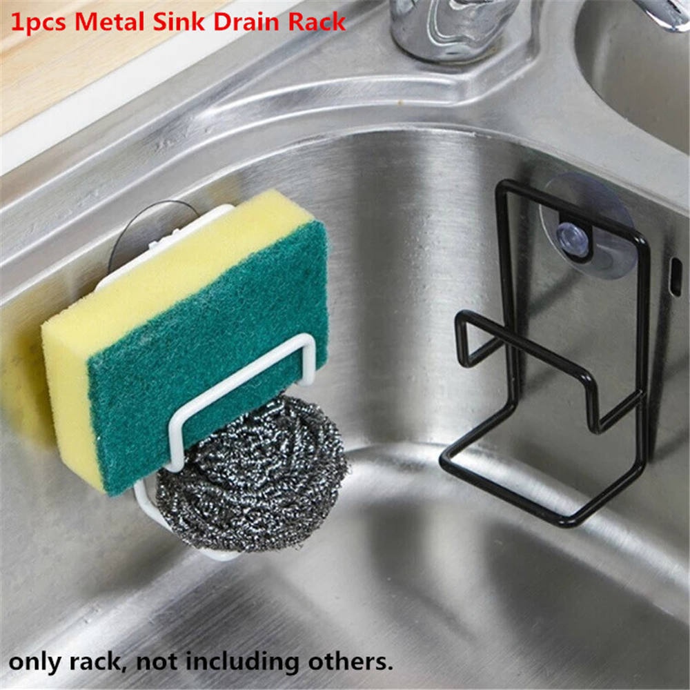 Rejilla de drenaje para fregadero de Metal, organizador con ventosa para cocina, soporte de secado y almacenamiento de esponja, 1 Uds.