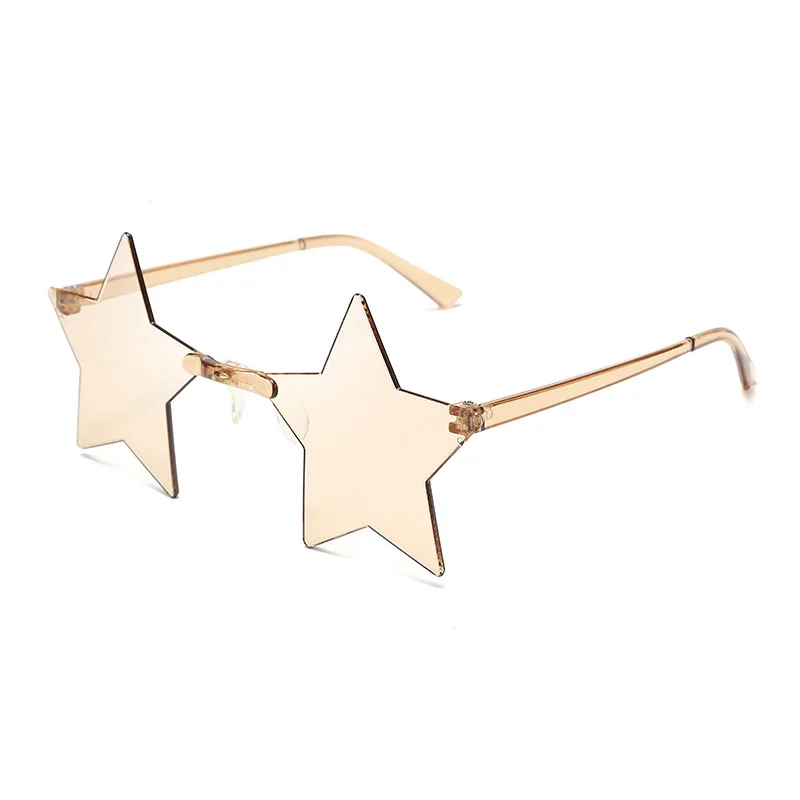 Mode Dunne Stervormige Zonnebril Vrouwen Randloze Bril Persoonlijkheid Brillen Cool Disco Ster Bril Voor Mannen Unisex Brillen Brillen: blauw-Grijs