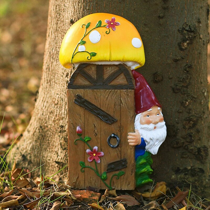 Figuras de jardín de Nomos para exteriores, cartel de bienvenida de jardín, decoración artística para valla de árbol, esculturas de puerta de patio