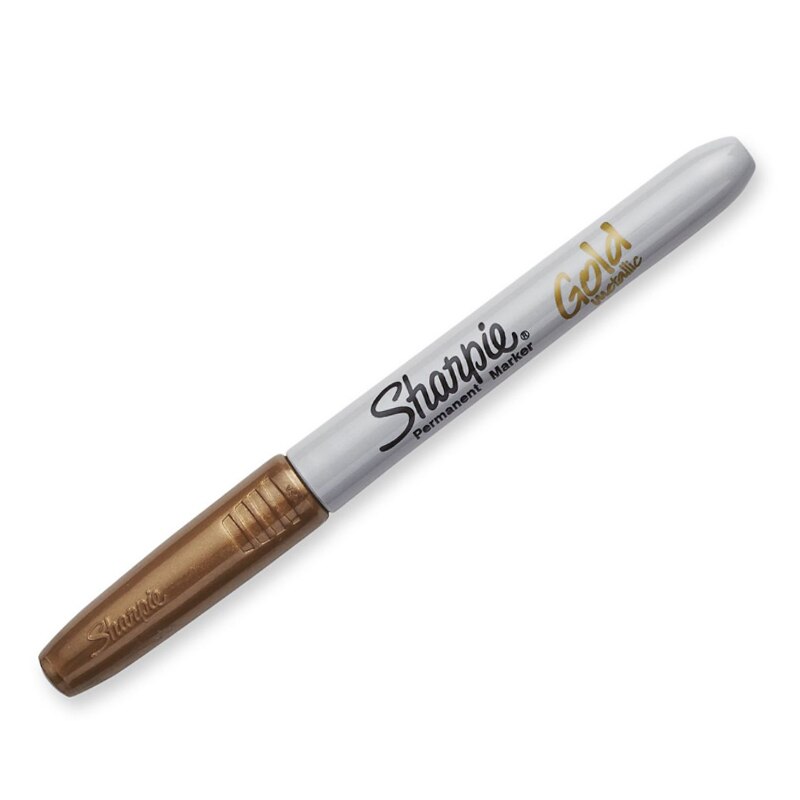 sharpie metallic permanent marker 39100 gold sliver copper maker Sign pen pengreat for dark surfaces fine point 12pcs: Gold 12pcs