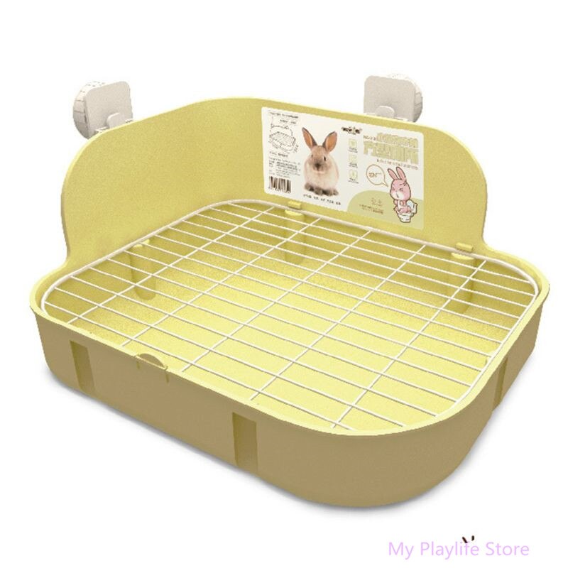 Kæledyr lille toilet firkantet seng pan potte strøelse kuldkasse til dyr: Gul