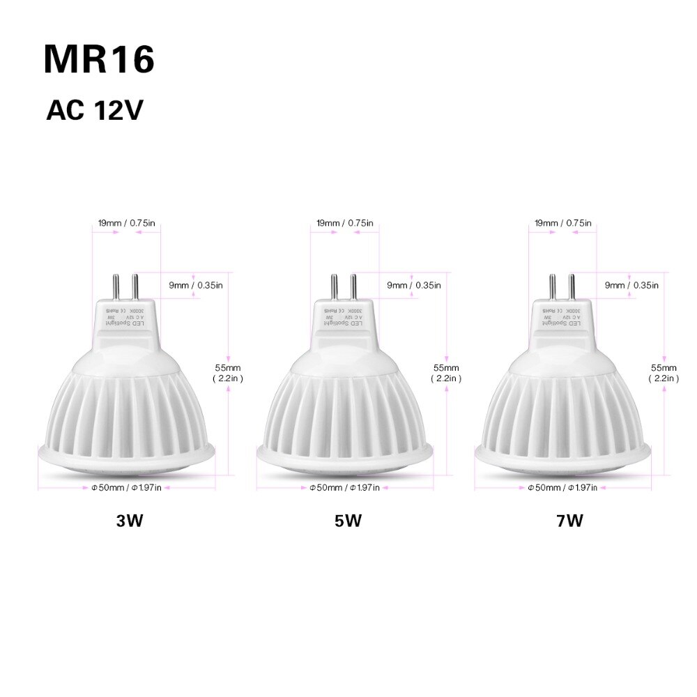 MR16 12V DC / AC COB LED Spot light Bulb 3W 5W 7W GU5.3 MR16 LED Lamp Bulb 110V 220V Aluminum Spotlight For Livingroom Lighting