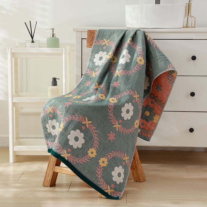 Toalha de banho de gaze de quatro camadas para adultos e crianças, toalha de banho de secagem rápida absorvente ampliada e estendida