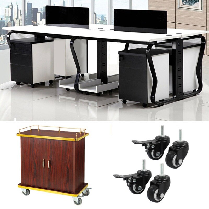 Shopping hjul vogn bremse drejelig hjul , 1.5- tommer, sort , 4- stykke