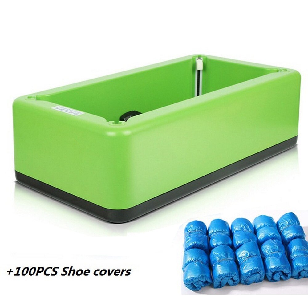 Automatic Shoe Cover Dispenser Household Stepping Disposable Waterproof and Dustproof Shoe Cover Dispenser Shoe Cover Dispenser: Green and Covers