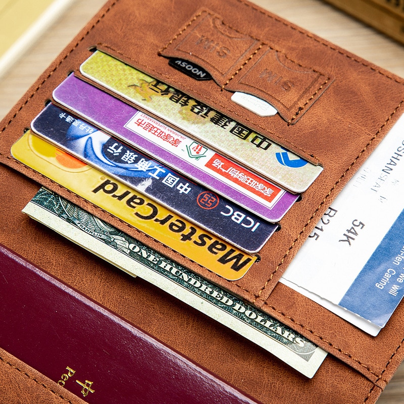 Women Men RFID Card Holder Multi-Function Vintage ID Bank Card bag PU Leather Wallet Case Travel Accessories