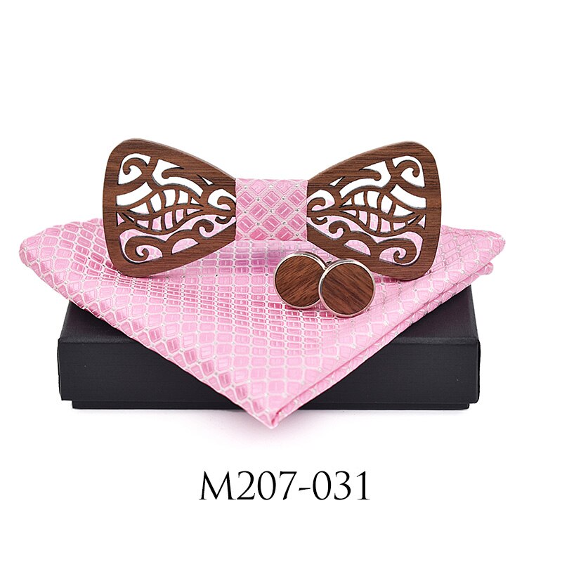 Nueva decoración de madera, corbata, gemelos, conjunto de vestido de , caballero, pajarita de madera, conjunto de , Corbatas Para Hombre, mariposa: M207-031