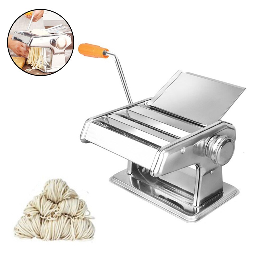 Kitchen Multi-function Non-slip Two-blade Stainless Steel Pasta Maker Machine Manual Noodle Makers Pasta Noodles Machines