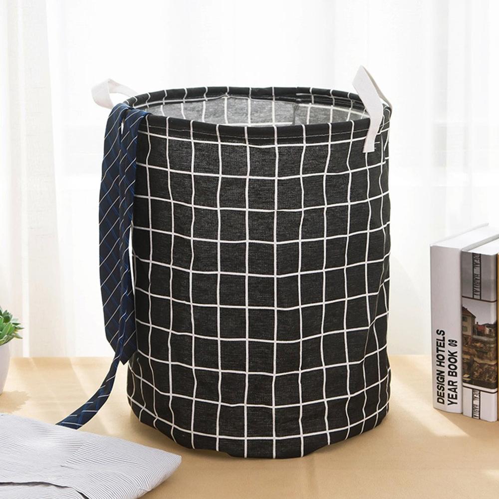 Folding Laundry Basket Cartoon Storage Barrel Standing Toys Clothing Storage Bucket Laundry Organizer Holder Pouch Household: Black