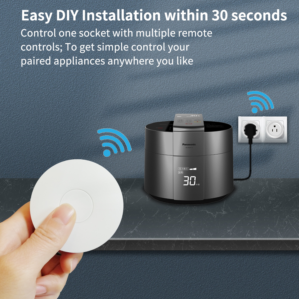SIXWGH Wireless Switches Sockets set us plug adapter waterproof switch remote control power Outlet Relay for Electrical Safety
