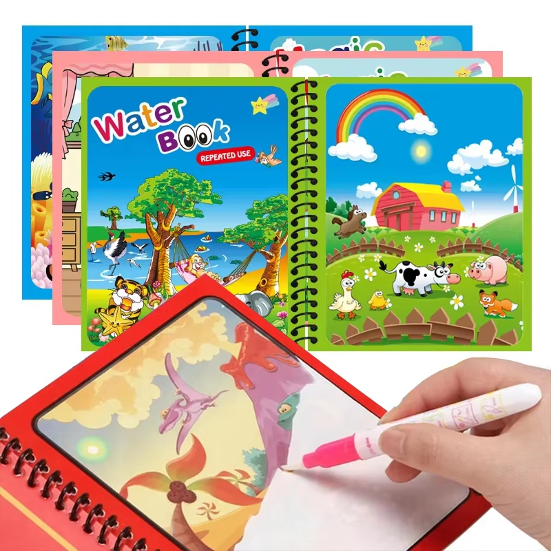 Libro mágico de pintura al agua para niños juegos Montessori libros para colorear juguetes educativos para bebés de 1 a 3 años