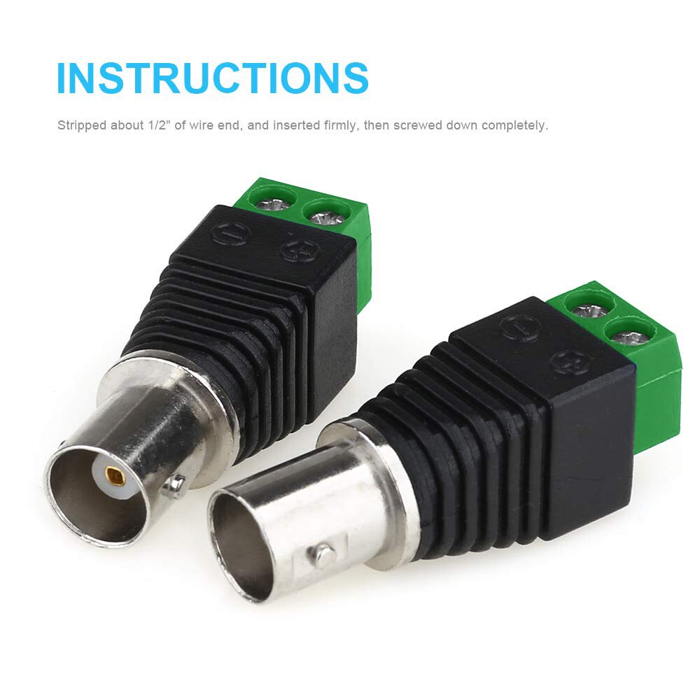 BNC Connectors for AHD Camera CVI Camera TVI Camera CCTV Camera Coaxial/Cat5/Cat6 Cables